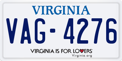 VA license plate VAG4276