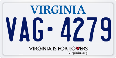 VA license plate VAG4279