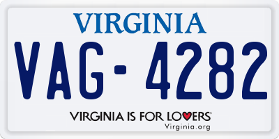 VA license plate VAG4282