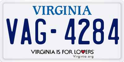 VA license plate VAG4284