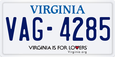 VA license plate VAG4285
