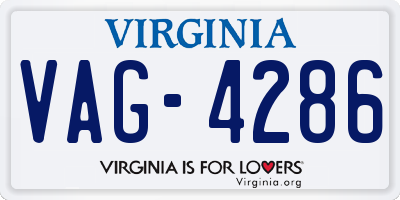 VA license plate VAG4286