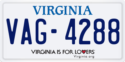VA license plate VAG4288