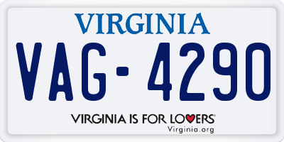 VA license plate VAG4290