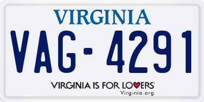 VA license plate VAG4291