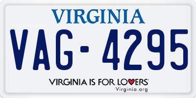 VA license plate VAG4295