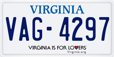 VA license plate VAG4297