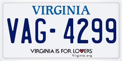 VA license plate VAG4299