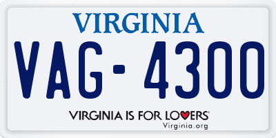 VA license plate VAG4300
