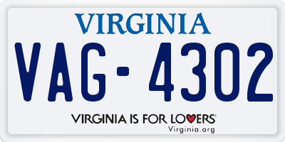 VA license plate VAG4302