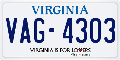 VA license plate VAG4303