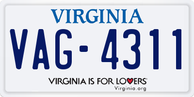 VA license plate VAG4311
