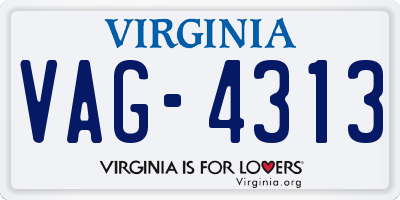 VA license plate VAG4313