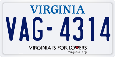 VA license plate VAG4314