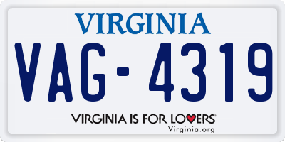 VA license plate VAG4319