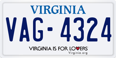 VA license plate VAG4324