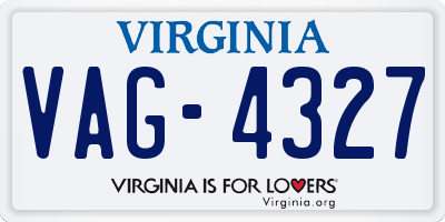 VA license plate VAG4327