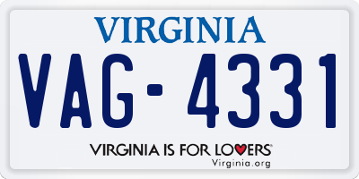 VA license plate VAG4331