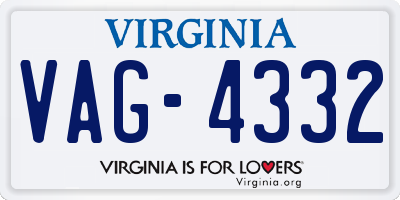VA license plate VAG4332