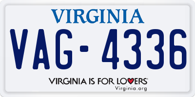 VA license plate VAG4336
