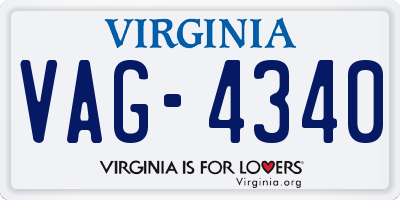 VA license plate VAG4340