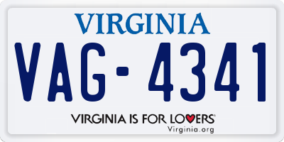 VA license plate VAG4341