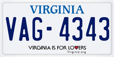 VA license plate VAG4343