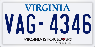 VA license plate VAG4346