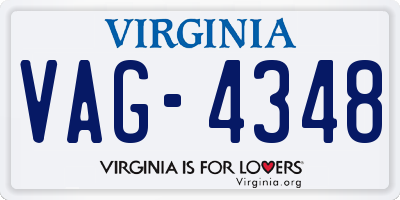 VA license plate VAG4348
