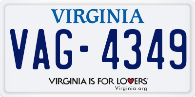 VA license plate VAG4349