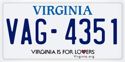 VA license plate VAG4351