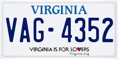 VA license plate VAG4352