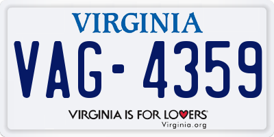 VA license plate VAG4359