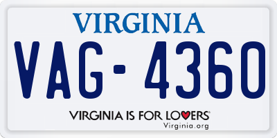VA license plate VAG4360