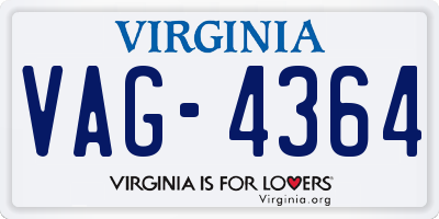VA license plate VAG4364