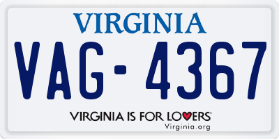 VA license plate VAG4367