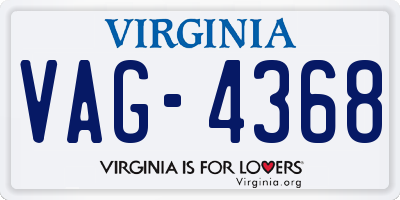 VA license plate VAG4368