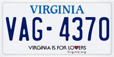 VA license plate VAG4370