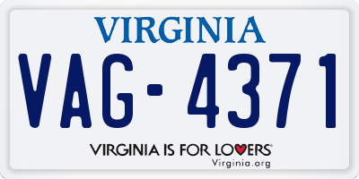VA license plate VAG4371
