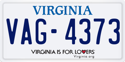 VA license plate VAG4373