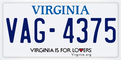 VA license plate VAG4375
