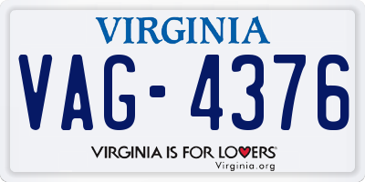 VA license plate VAG4376