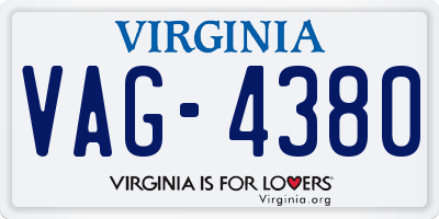 VA license plate VAG4380