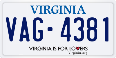 VA license plate VAG4381