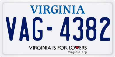 VA license plate VAG4382