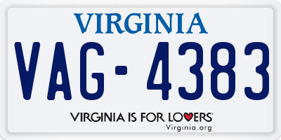 VA license plate VAG4383