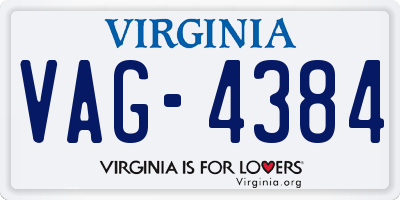 VA license plate VAG4384