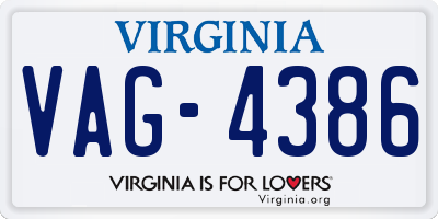 VA license plate VAG4386