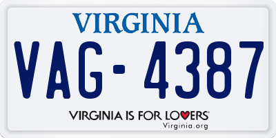 VA license plate VAG4387