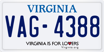 VA license plate VAG4388